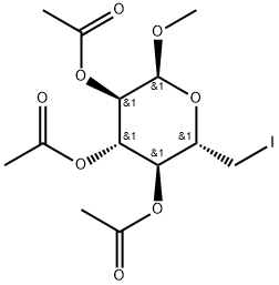 .alpha.-D-Glucopyranoside, methyl 6-deoxy-6-iodo-, triacetate Struktur