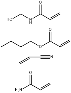 2-propenoic acid, butyl ester, polymer withn-(hydroxymethyl)-2-propenamide, 2-propenamide and 2-propenenitrile Struktur