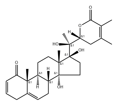 (17S,22R)-14,17,20,22-Tetrahydroxy-1-oxoergosta-2,5,24-trien-26-oic acid δ-lactone 结构式