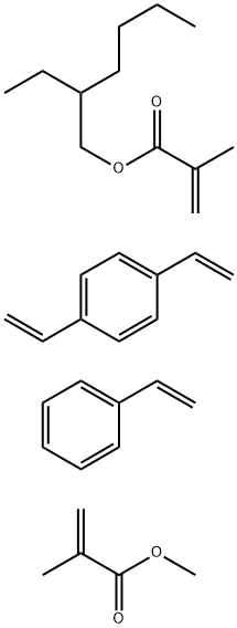 2-Propenoic acid, 2-methyl-, 2-ethylhexyl ester, polymer with 1,4-diethenylbenzene, ethenylbenzene and methyl 2-methyl-2-propenoate 化学構造式