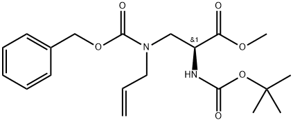 L-Alanine, N-[(1,1-dimethylethoxy)carbonyl]-3-[[(phenylmethoxy)carbonyl]-2-propen-1-ylamino]-, methyl ester 结构式