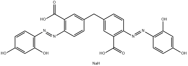 3,3'-Methylenebis[6-[(2,4-dihydroxyphenyl)azo]benzoic acid sodium] salt Struktur