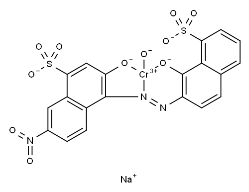 Chromate(2-), hydroxy[3-(hydroxy-κO)-4-[[1-(hydroxy-κO)-8-sulfo-2-naphthalenyl]azo-κN1]-7-nitro-1-naphthalenesulfonato(4-)]-, disodium, (T-4)- Structure