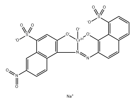 Chromate(2-), hydroxy[3-(hydroxy-κO)-4-[[1-(hydroxy-κO)-8-sulfo-2-naphthalenyl]azo-κN1]-7-nitro-1-naphthalenesulfonato(4-)]-, disodium, (T-4)- Structure