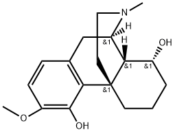 3-Methoxy-17-methylmorphinan-4,8α-diol Struktur