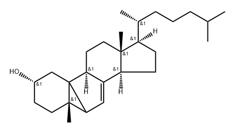 10-Cyclo-19-norcholest-7-en-2-ol, 5-methyl-,(2.alpha., 5.beta., 6.beta., 10.alpha.)-6 Struktur