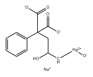 2-[2-Hydroxy-3-[hydroxymercurio(II)]propyl]-2-(phenyl)malonic acid disodium salt 结构式