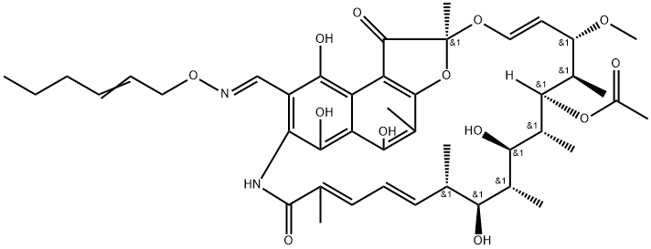 3-[(2-ヘキセニル)オキシイミノメチル]リファマイシンSV 化学構造式