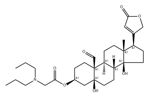 ストロファンチジン3-[(ジプロピルアミノ)アセタート] 化学構造式