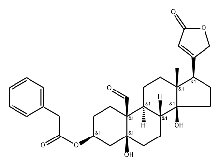 5,14-Dihydroxy-19-oxo-3β-[(phenylacetyl)oxy]-5β-card-20(22)-enolide Structure