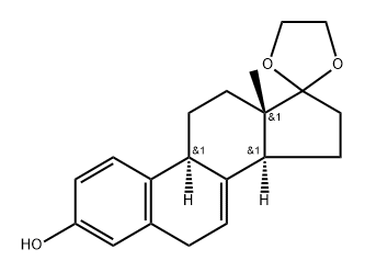 Estra-1,3,5(10),7-tetraen-17-one, 3-hydroxy-, cyclic 1,2-ethanediyl acetal,64-22-2,结构式