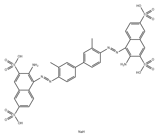2,7-Naphthalenedisulfonic acid, 4,4'-[(3,3'-dimethyl[1,1'-biphenyl]-4,4'-diyl)bis(azo)]bis[3-amino-, tetrasodium salt Structure