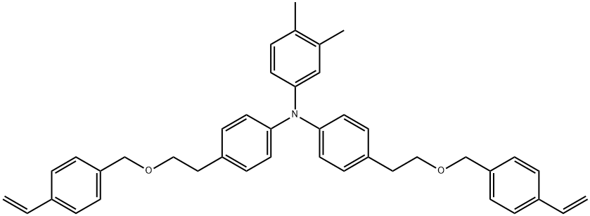 N,N-bis[4-[2-[(4-ethenylphenyl)methoxy]ethyl]phenyl]-3,4-dimethyl benzenamine Structure