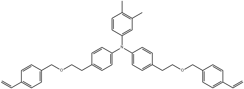 N,N-双[4-[2-[(4-乙烯基苯基)甲氧基]乙基]苯基]-3,4-二甲基苯胺 结构式
