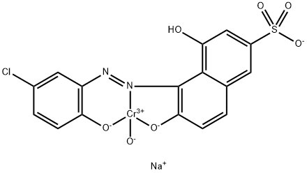 Chromate(1-), [5-[[5-chloro-2-(hydroxy-κO)phenyl]azo-κN1]-4-hydroxy-6-(hydroxy-κO)-2-naphthalenesulfonato(3-)]hydroxy-, sodium Struktur