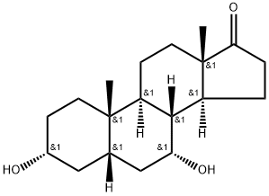 (3R,5S,7R,8R,9S,10S,13S,14S)-3,7-dihydroxy-10,13-dimethyltetradecahydro-1H-cyclopenta[a]phenanthren-17(2H)-one(WX116146) 化学構造式