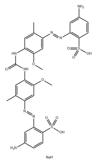 Benzenesulfonic acid, 2,2'-[carbonylbis[imino(5-methoxy-2-methyl-4,1-phenylene)azo]]bis[4-amino-, disodium salt Structure