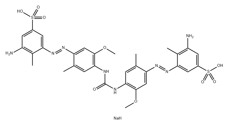 Benzenesulfonic acid, 3,3'-[carbonylbis[imino(5-methoxy-2-methyl-4,1-phenylene)azo]]bis[5-amino-4-methyl-, disodium salt Structure