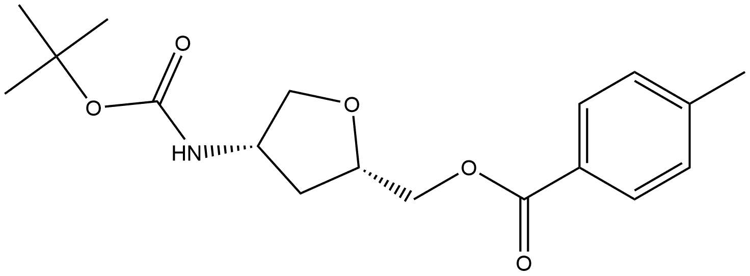 4-甲基苯甲酸[[(2S,4S)-4-(BOC-氨基)-2-四氢呋喃基]甲基]酯,642085-95-8,结构式