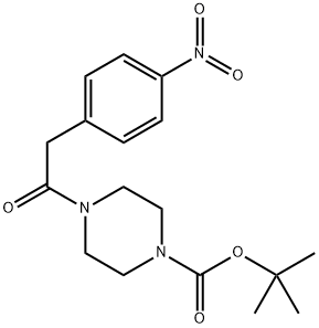 4-(2-(4-硝基苯基)乙酰基)哌嗪-1-羧酸叔丁酯, 643087-38-1, 结构式