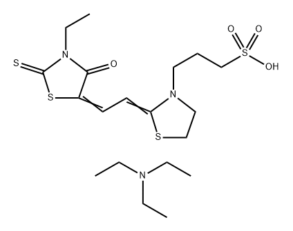 3-Thiazolidinepropanesulfonic acid, 2-(2-(3-ethyl-4-oxo-2-thioxo-5-thi azolidinylidene)ethylidene)-, compd. with N,N-diethylethanamine (1:1) Struktur
