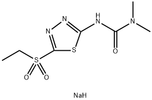 Urea, N-5-(ethylsulfonyl)-1,3,4-thiadiazol-2-yl-N,N-dimethyl-, sodium salt Struktur