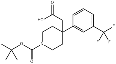 2-1-(tert-Butoxycarbonyl)-4-[3-(trifluoromethyl)phenyl]piperidin-4-ylacetic Structure