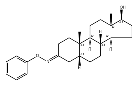 17β-Hydroxy-5β-androstan-3-one O-phenyl oxime Structure