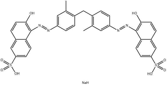 2-Naphthalenesulfonic acid, 5,5'-[methylenebis[(3-methyl-4,1-phenylene)azo]]bis[6-hydroxy-, disodium salt Structure