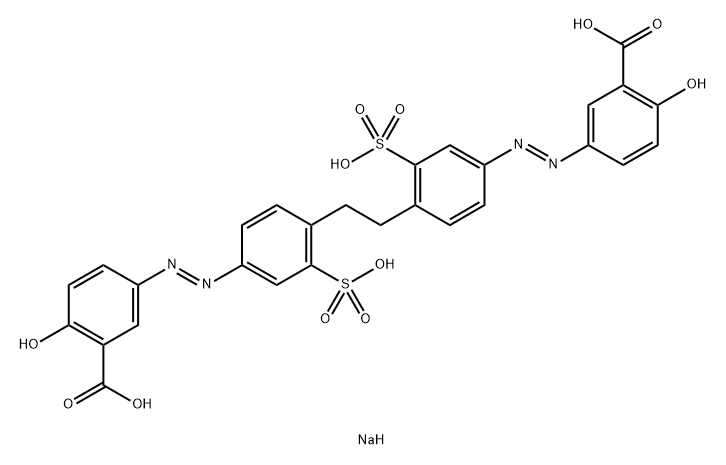 Benzoic acid, 3,3'-[1,2-ethanediylbis[(3-sulfo-4,1-phenylene)azo]]bis[6-hydroxy-, tetrasodium salt Structure