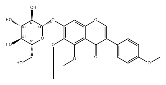 4H-1-Benzopyran-4-one, 7-(β-D-glucopyranosyloxy)-5,6-dimethoxy-3-(4-methoxyphenyl)- Struktur