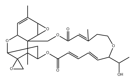 (2'E,7R,7'S,8S)-2',3'-Didehydro-7'-deoxo-2'-deoxy-7,8-epoxy-7'-[(R)-1-hydroxyethyl]verrucarin A Struktur