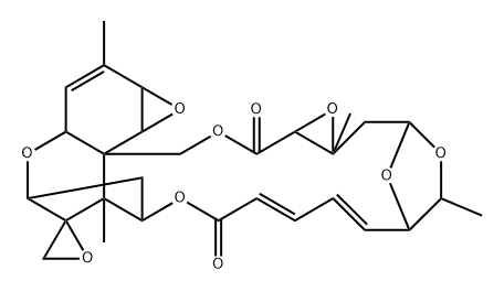 (7R,8S)-7'-Deoxo-2'-deoxy-2',3':7,8-bisoxy-7',5'-(ethane-1,1-diyloxy)verrucarin A Struktur