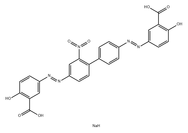 Benzoic acid, 3,3'-[(2-nitro[1,1'-biphenyl]-4,4'-diyl)bis(azo)]bis[6-hydroxy-, disodium salt Structure