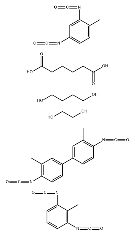 Hexanedioic acid, polymer with 1,4-butanediol, 4,4'-diisocyanato-3,3'-dimethyl-1,1'-biphenyl, 1,3-diisocyanato-2-methylbenzene, 2,4-diisocyanato-1-methylbenzene and 1,2-ethanediol|