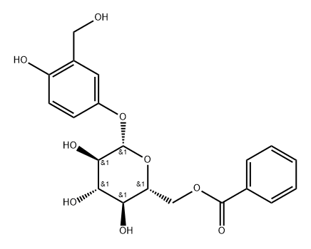 β-D-Glucopyranoside, 4-hydroxy-3-(hydroxymethyl)phenyl, 6-benzoate Structure