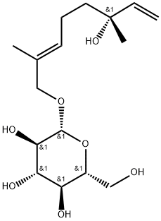 (6E)-3,7-Dimethyl-8-(β-D-glucopyranosyloxy)-1,6-octadiene-3-ol Structure