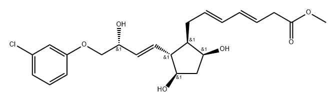 (3E,5E)-7-[(1R)-2β-[(E,R)-4-(3-クロロフェノキシ)-3-ヒドロキシ-1-ブテニル]-3α,5α-ジヒドロキシシクロペンタン-1α-イル]-3,5-ヘプタジエン酸メチル 化学構造式