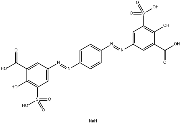 5,5'-[1,4-Phenylenebis(azo)]bis[2-hydroxy-3-sodiosulfobenzoic acid sodium] salt,6492-53-1,结构式