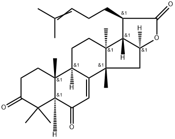 (13S,14S,17S)-3,6-Dioxo-16β-hydroxylanosta-7,24-diene-21-oic acid γ-lactone Structure