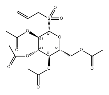 .beta.-D-Glucopyranose, 1-deoxy-1-(2-propenylsulfonyl)-, tetraacetate Structure