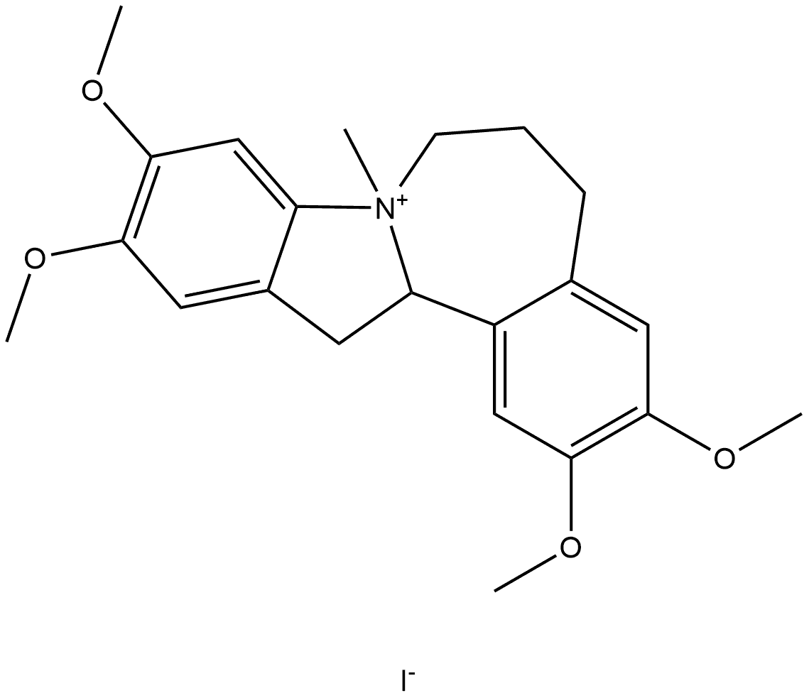 2,3,10,11-tetramethoxy-8-methyl-5,6,7,8,13,13a-hexahydrobenzo[3,4]azepino[1,2-a]indol-8-ium iodide Structure