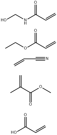 甲基丙烯酸甲酯与丙烯酸乙酯、N-羟甲基丙烯酰胺、丙烯腈和丙烯酸的聚合物, 65045-82-1, 结构式