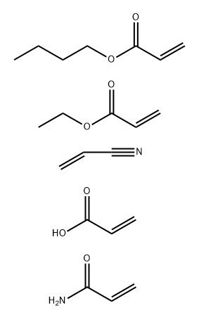 2-丙烯酸与2-丙烯酸丁酯、2-丙烯酸乙酯、2-丙烯酰胺和2-丙烯腈的聚合物 结构式