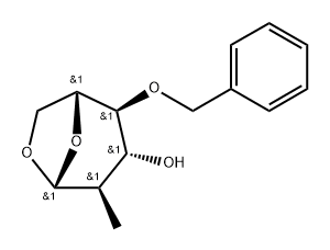 .beta.-D-Glucopyranose, 1,6-anhydro-2-deoxy-2-methyl-4-O-(phenylmethyl)- Struktur