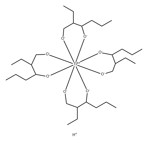 tetrahydrogen tetrakis[2-ethylhexane-1,3-diolato(2-)-O,O']titanate(4-) Structure