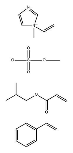 1H-Imidazolium, 1-ethenyl-1-methyl-, methyl sulfate, polymer with ethenylbenzene and 2-methylpropyl 2-propenoate Structure