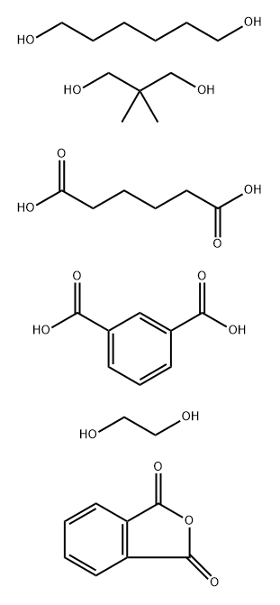1,3-苯二甲酸与2,2-二甲基-1,3-丙二醇、1,2-乙二醇、己二酸、1,6-己二醇和1,3-异苯并呋喃二酮的聚合物, 65308-19-2, 结构式
