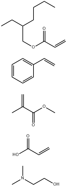 2-propenoic acid, 2-methyl-, methyl ester, polymer withethenylbenzene, 2-ethylhexyl 2-propenoate and 2-propenoic acid, compd.with 2-(dimethylamino)ethanol Structure