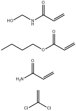 2-Propenoic acid, butyl ester, polymer with 1,1-dichloroethene, N-(hydroxymethyl)-2-propenamide and 2-propenamide 化学構造式